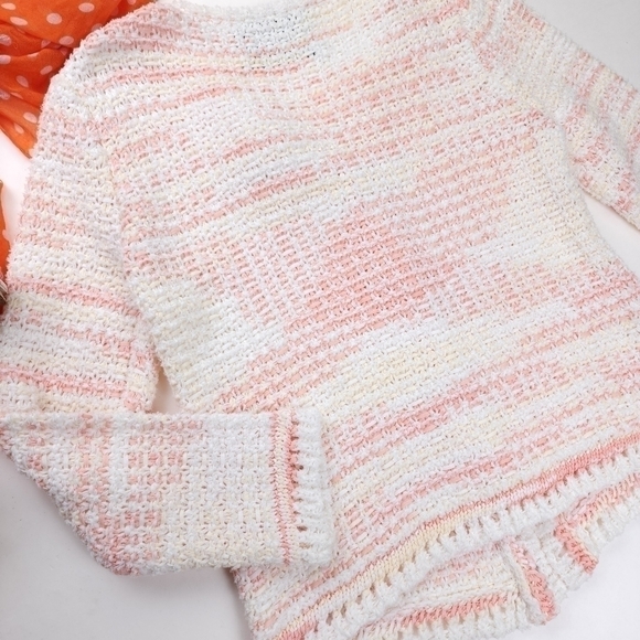 New Blumarine Pink White Yellow Tweed Weave Cardigan Jacket Sz 6 - Picture 8 of 16